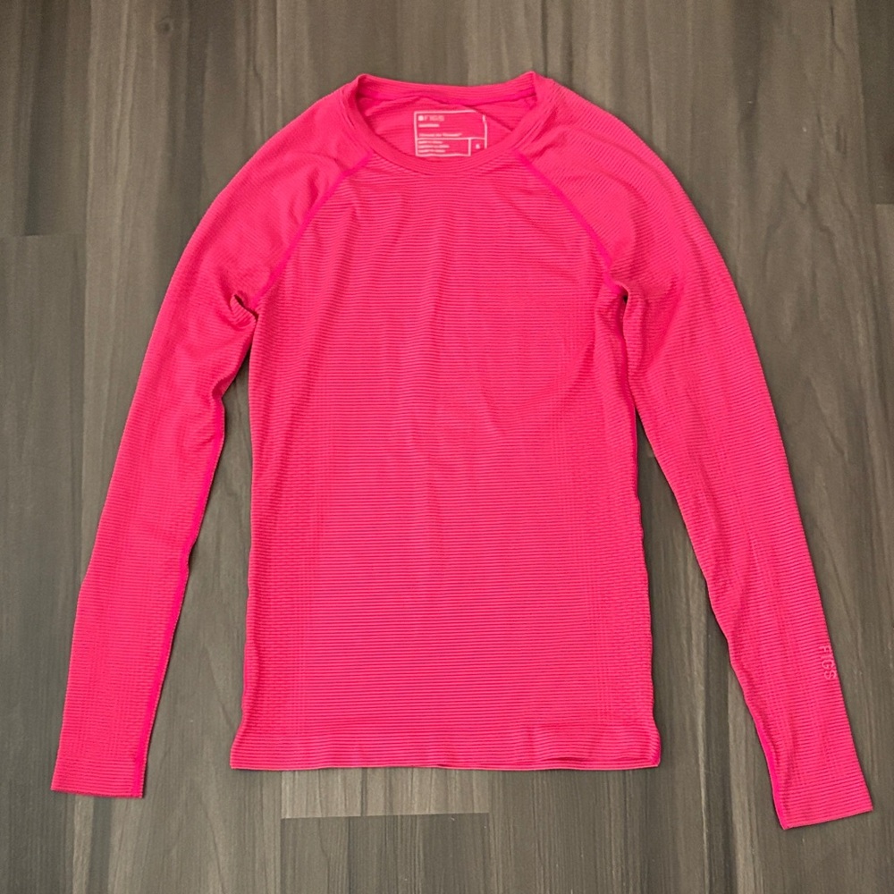 Figs Women's Long Sleeve Tee in Bright Pink